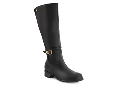 Andrea Women's Leather Riding Boots In Black In Black