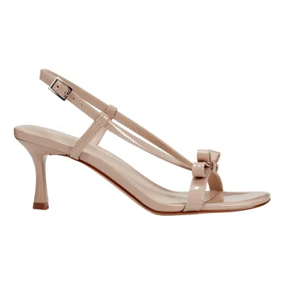 Marc Fisher Danzy Heeled Sandals Light Natural Patent Mfdanzy-110 Women's In Brown