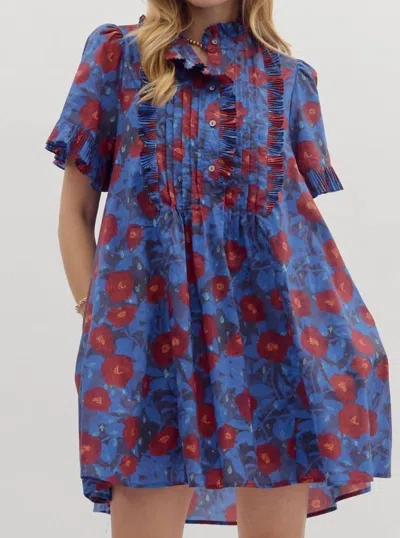 Entro Midnight Garden Dress In Blue Multi In Multi