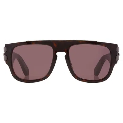 Philipp Plein Brown Browline Men's Sunglasses Spp011m 722 55 In Brown