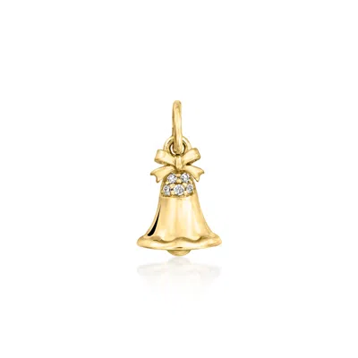 Rs Pure By Ross-simons 14kt Yellow Gold Bell Charm With Diamonds In Gold