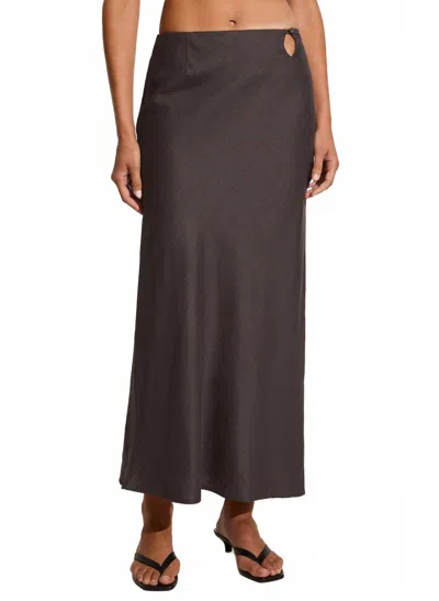 Faithfull The Brand Estina Skirt In Charcoal In Pink