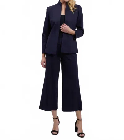 Estelle And Finn Ponte Shaped Jacket In Navy In Black