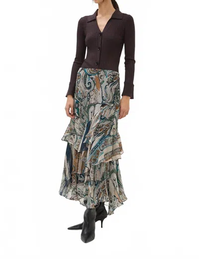 Maria Cher Daryl Callie Midi Skirt In Blue In Multi