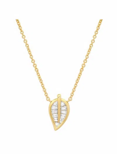 Tai Women's Baguette Leaf Necklace In Gold In Gold