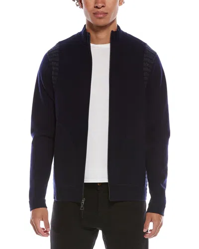 Quinn Widenius Performance Stretch Full Zip Cashmere Cardigan In Black