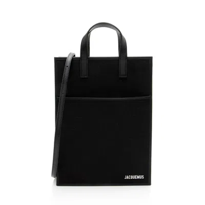 Jacquemus Leather Le Cabas Tote In Black