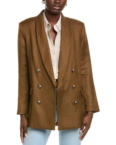 L'agence Jayda Relaxed Double-breasted Blazer In Brown
