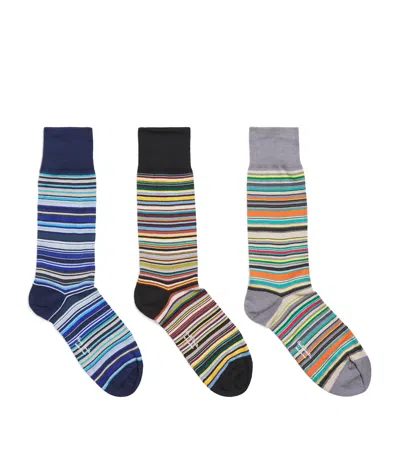 Paul Smith Cotton-blend Signature Stripe Socks In Multi