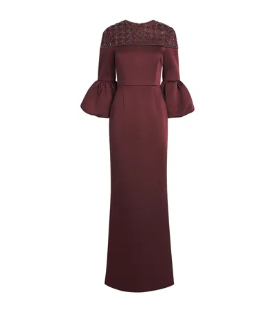 Rebecca Vallance Alora Gown In Burgundy