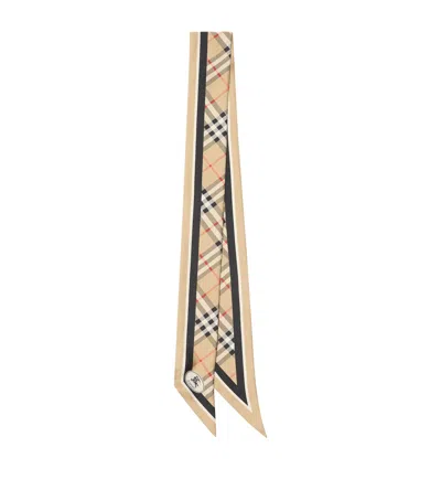 Burberry Rectangular Check Pattern Mens Scarf Accessory In Brown