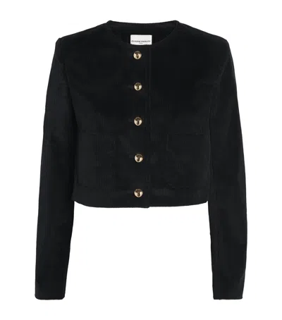 Claudie Pierlot Velvet Cropped Blazer In Black