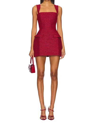 Amanda Uprichard Bethany Skort Romper In Durham Tweed In Burgundy