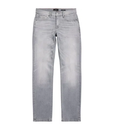 7 For All Mankind Slimmy Straight Jeans In Gray