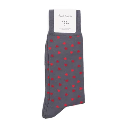 Paul Smith Cotton-blend Heart Islington Socks In Gray