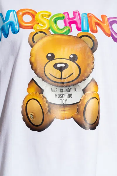 Moschino Teddy Printed Cotton T-shirt In White
