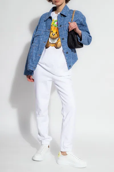 Moschino Teddy Printed Cotton T-shirt In White