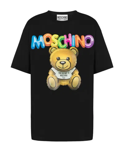 Moschino Teddy Bear Printed T-shirt In Black