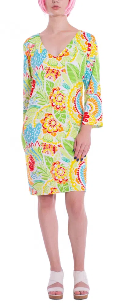 Michelle Parisou Raya Mini Dress In Garden Sketch In Multi