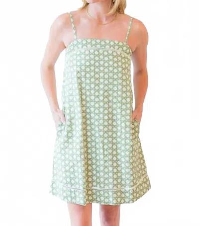 Anna Cate Leah Dress In Trellis In Green