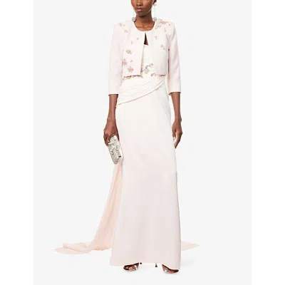 Sabina Bilenko Womens  Esther Embellished Woven Bolero Jacket In White