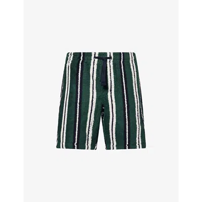 Orlebar Brown Mens  Trevone Striped Cotton-towelling Shorts In Multi