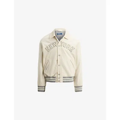 Polo Ralph Lauren Mens  New York Relaxed-fit Cotton Bomber Jacket In Neutral