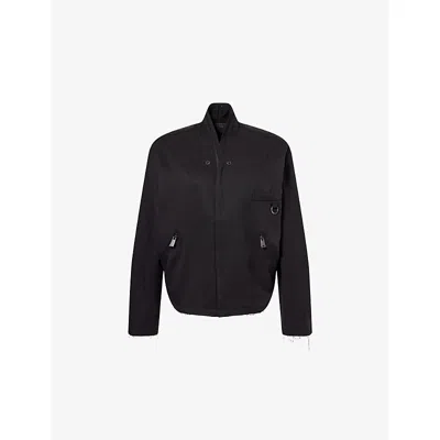 Team Wang Design Omens  Acceptance Stand-collar Woven Jacket In Black