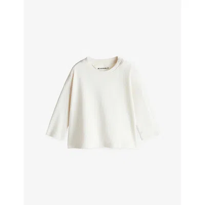 H&m Adorables Round-neck Long-sleeve Cotton T-shirt 4-18 In White
