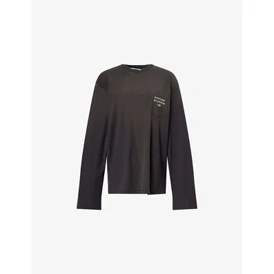 Acne Studios Womens  Relaxed-fit Logo-print Cotton-blend T-shirt In Brown