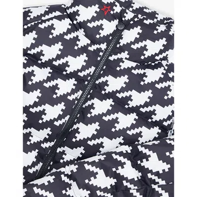 Perfect Moment Nuuk Houndstooth Down Jacket In Black