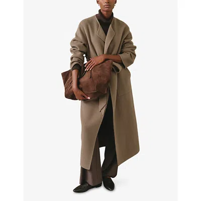 The White Company S  Patch-pocket Regular-fit Wool-blend Coat In Brown