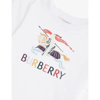 Burberry Printed Crewneck Cotton-jersey 6 Months-3 In White