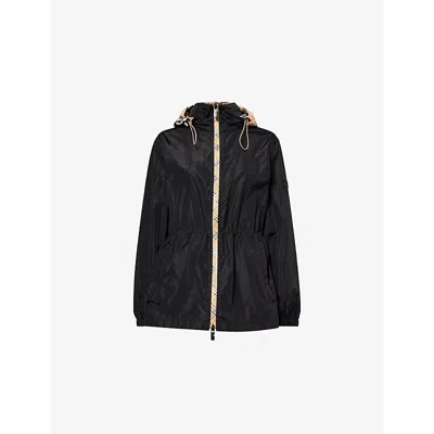 Burberry Womens  Hooded Regular-fit Shell Jacket In Black