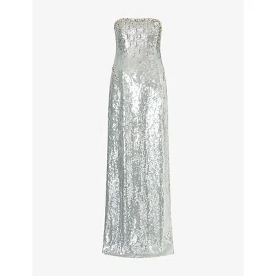 Sabina Bilenko Womens  Imani Sequin-embellished Woven Gown In Silver