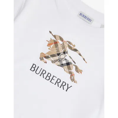 Burberry Cedar Knight-patch Cotton-jersey T-shirt 6 Months-3 Year In White
