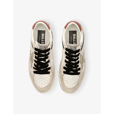 Golden Goose Ball Star Leather Upper Suede Toe And Spur Laminated Star Waxed Suede Heel Sneakers White