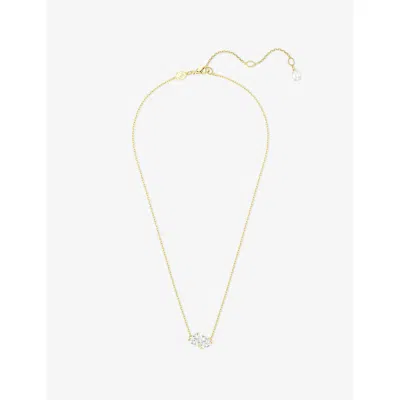 Swarovski Womens  Mesmera 18ct Yellow-gold Plated And Zirconia Pendant Necklace In Gold
