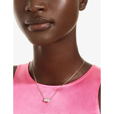 Swarovski Womens  Mesmera 18ct Yellow-gold Plated And Zirconia Pendant Necklace In Gold