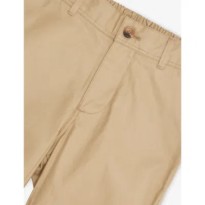 Burberry Franklin Check Turn-up Cotton Trousers 4-14 In Nude