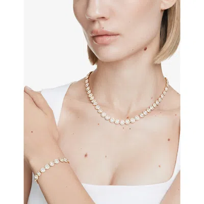 Swarovski Una Angelic Crystal Tennis Necklace & Bracelet Set In Gold