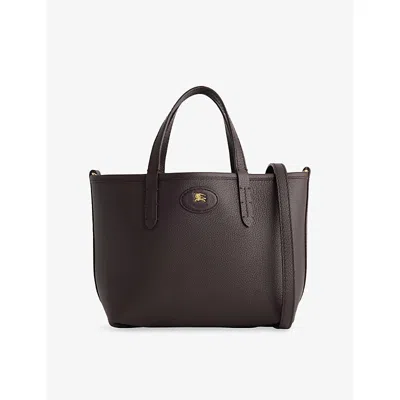 Burberry Womens Peat/sand Reversible Bloomsbury Mini Leather Tote Bag