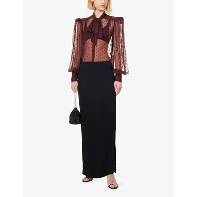 Rebecca Vallance Womens  Barbera Polka-dot Woven Blouse In Multi