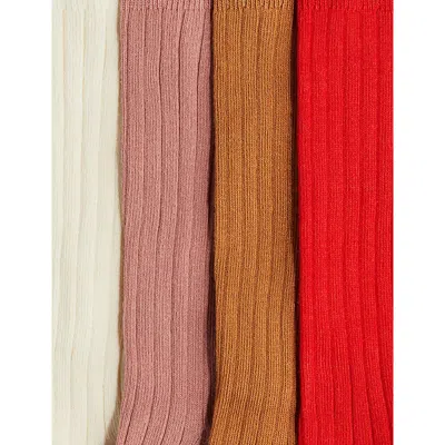 H&m Adorables Ribbed Knee-high Stretch Cotton-blend Socks