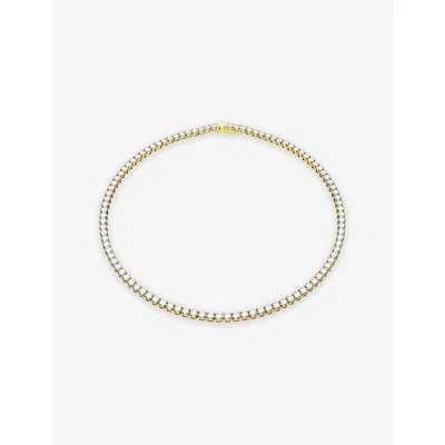Swarovski Womens  Matrix Tennis 18ct Yellow-gold Plated And Crystal Necklace
