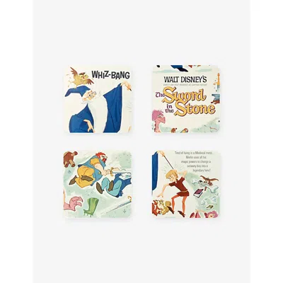 Chateau Orlando X Selfridges X Disney Poster Print Set Of Four Birch Veneer Coasters In Multi
