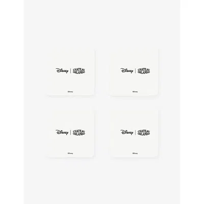 Chateau Orlando X Selfridges X Disney Poster Print Set Of Four Birch Veneer Coasters In Multi
