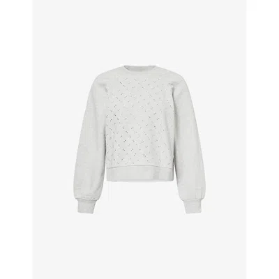 Paige Womens  Tricia Crystal-embellished Cotton Sweatshirt In White