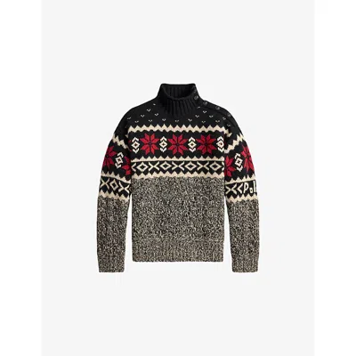Polo Ralph Lauren Snowflake Cable Knit Wool Blend Sweater In Neutral