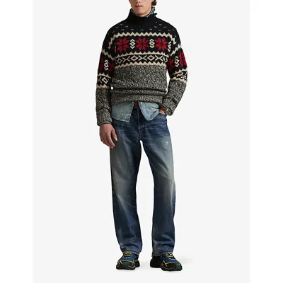Polo Ralph Lauren Snowflake Cable Knit Wool Blend Sweater In Neutral